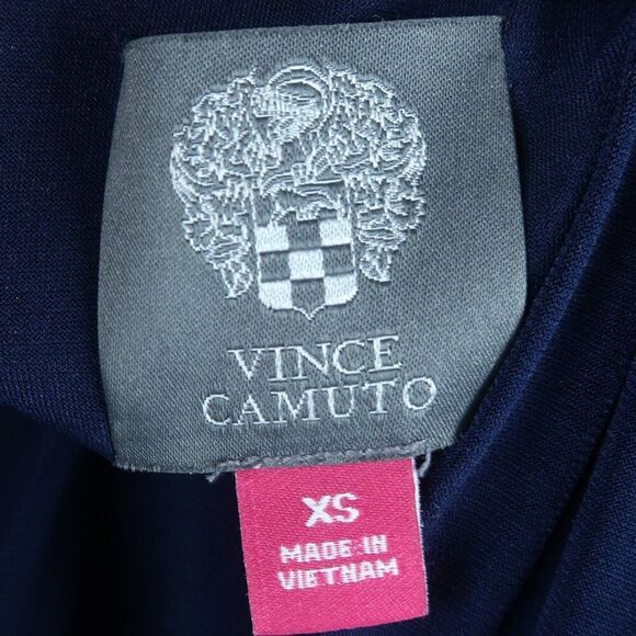 VINCE CAMUTO NAVY BLUE SHORT SLEEVE V NECK WIDE LEG JUMPSUIT SIZE XS - Picture 5 of 14